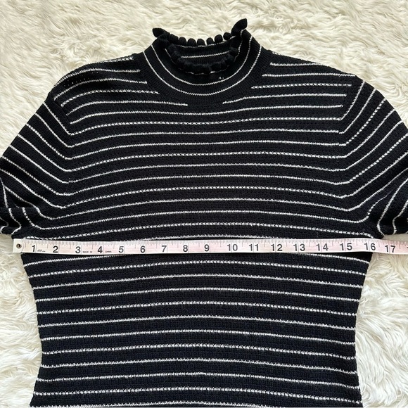 Rebecca Taylor Sweater Mock Neck Ruffle Turtleneck 100% Merino Wool Pullover L - Picture 10 of 12